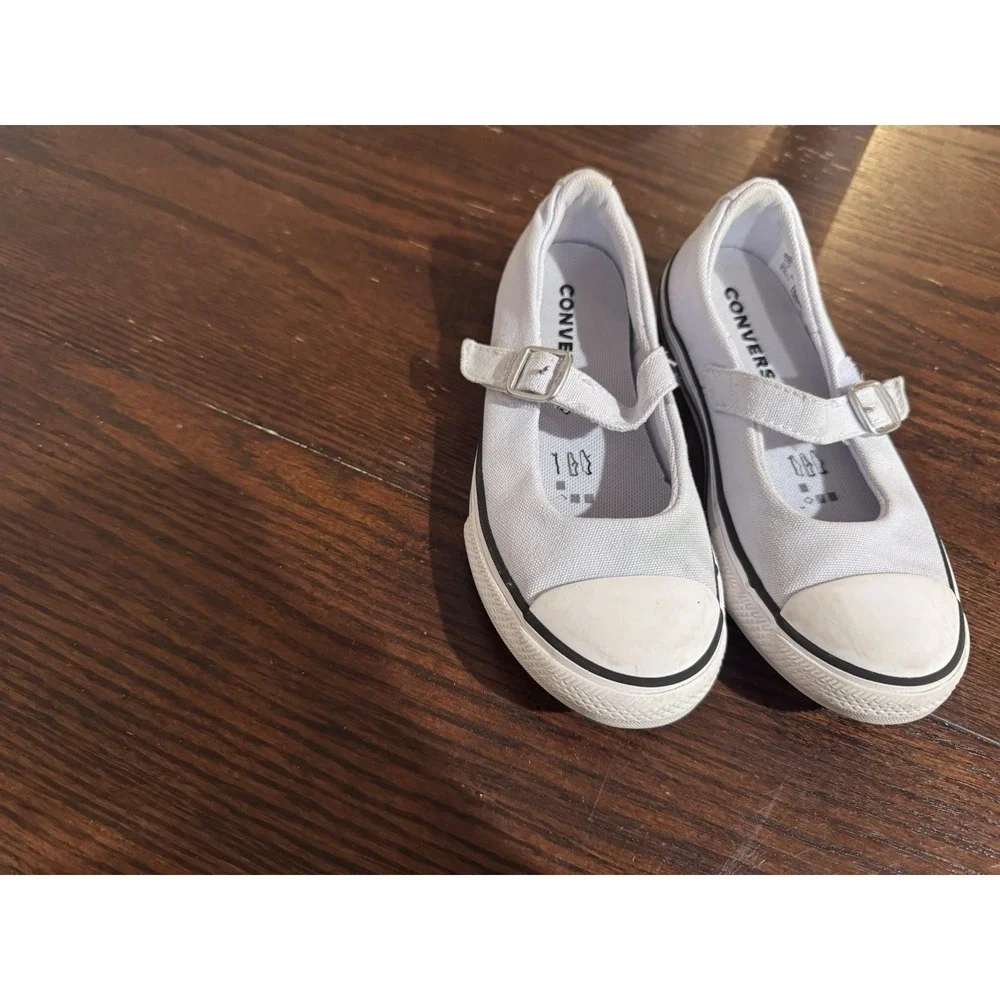 Converse Chuck Taylor All Star Mary Jane White Canvas Shoes Youth Size 11.5 Play